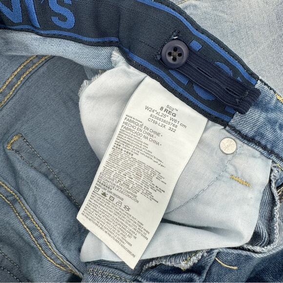 Levi's 502 Regular Taper Stretch Denim Jeans 8 Reg Light Wash - Picture 5 of 11